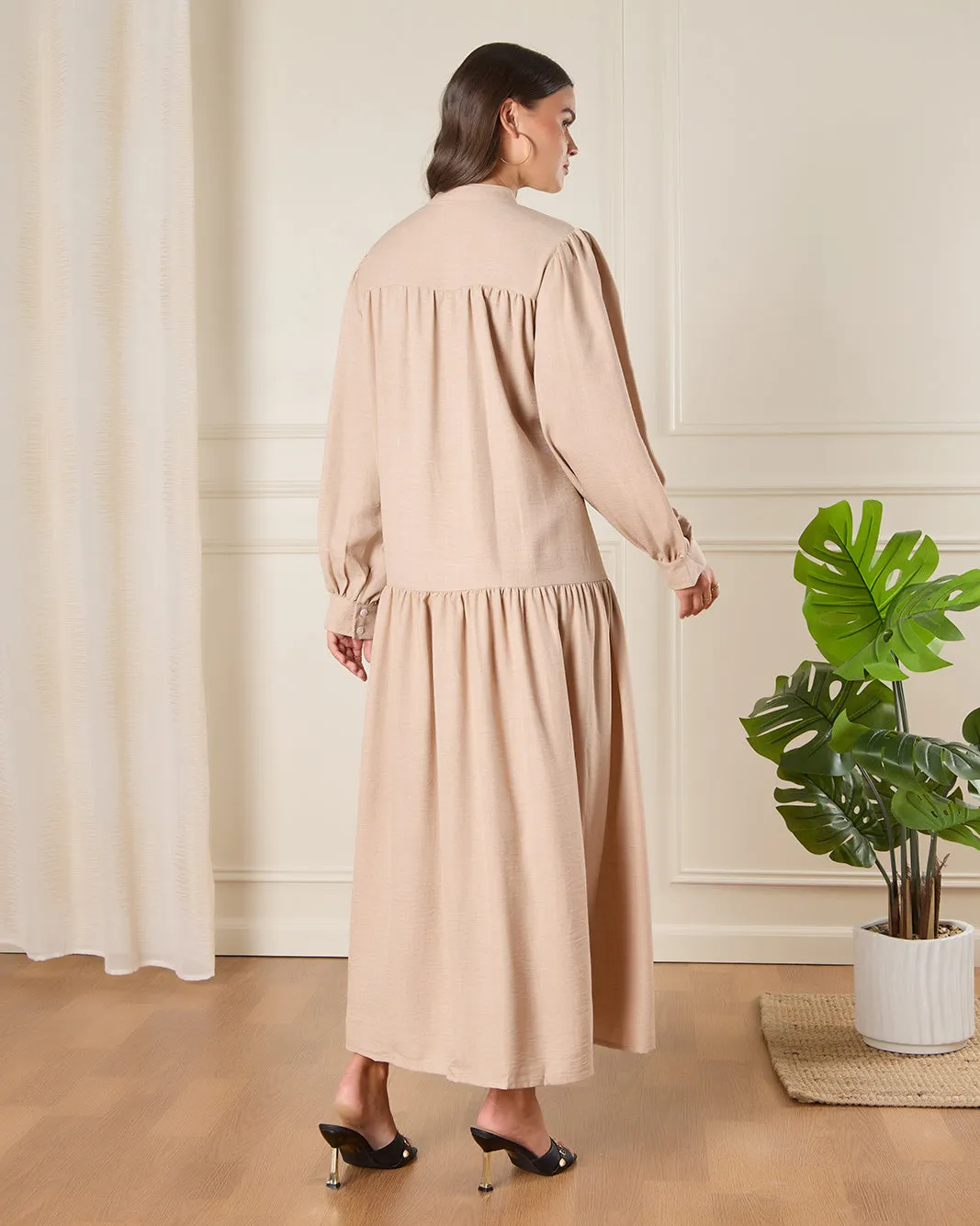 Women Beige Maxi Dress sold by Redtag product image thumbnail 3