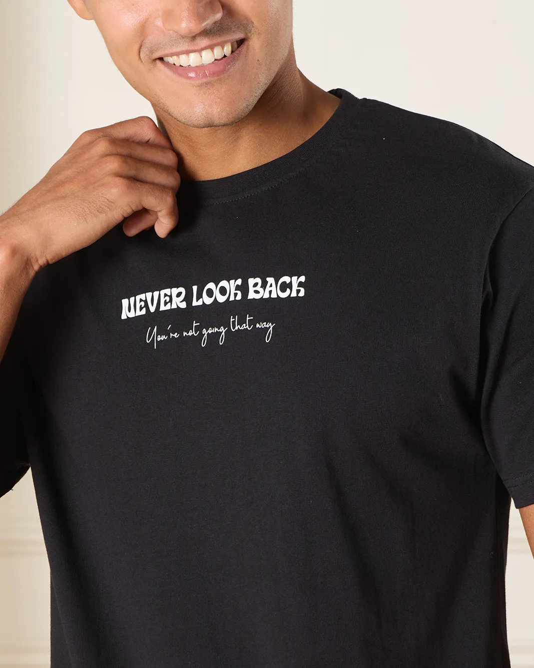 Men Black Basic T-shirt sold by Redtag product image thumbnail 4
