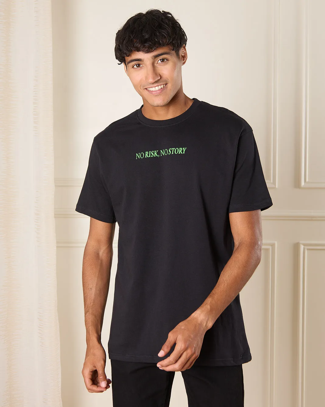 Men Black Basic T-shirt sold by Redtag