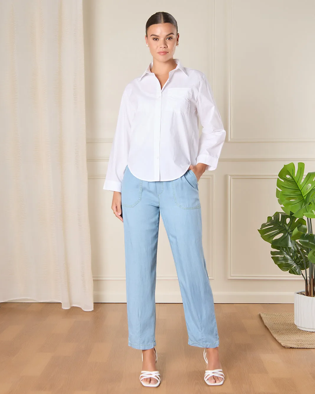 Women Blue Wide Leg Casual Trousers sold by Redtag product image thumbnail 2