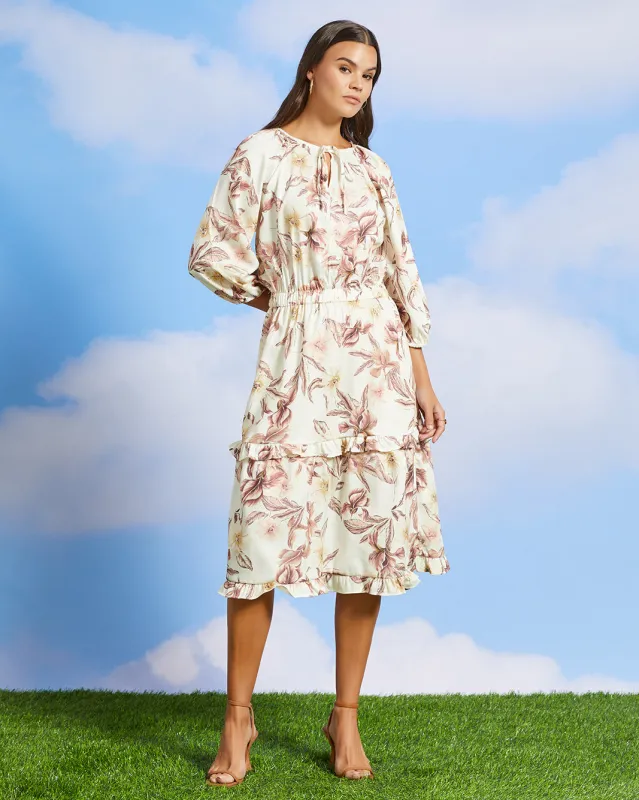 Women White Printed  Casual Dress sold by Redtag