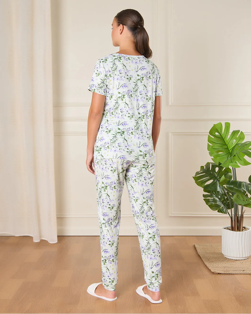Women White Printed Pajama Set (2 Piece) sold by Redtag product image thumbnail 4