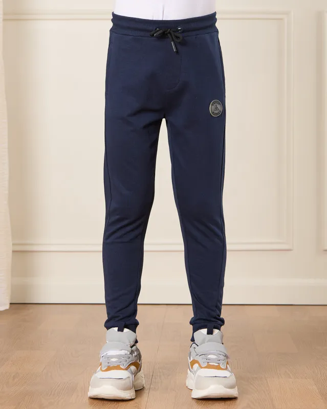Boys Navy Embellished Active Pants sold by Redtag