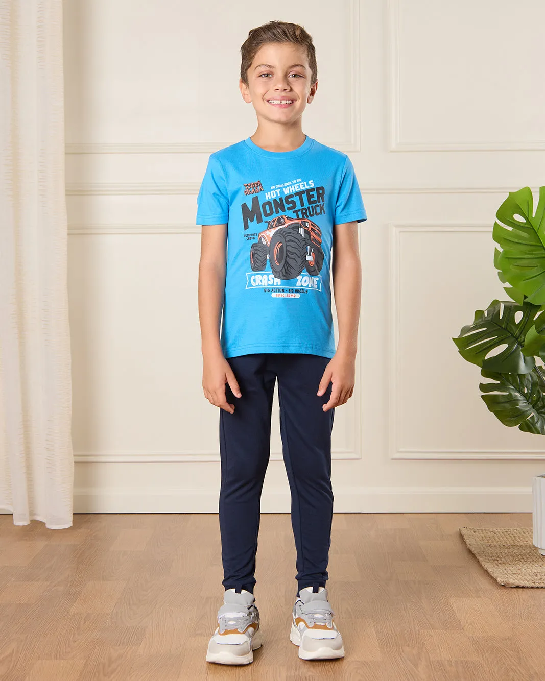 Boys Blue Monster Truck Print T-Shirt sold by Redtag product image thumbnail 2
