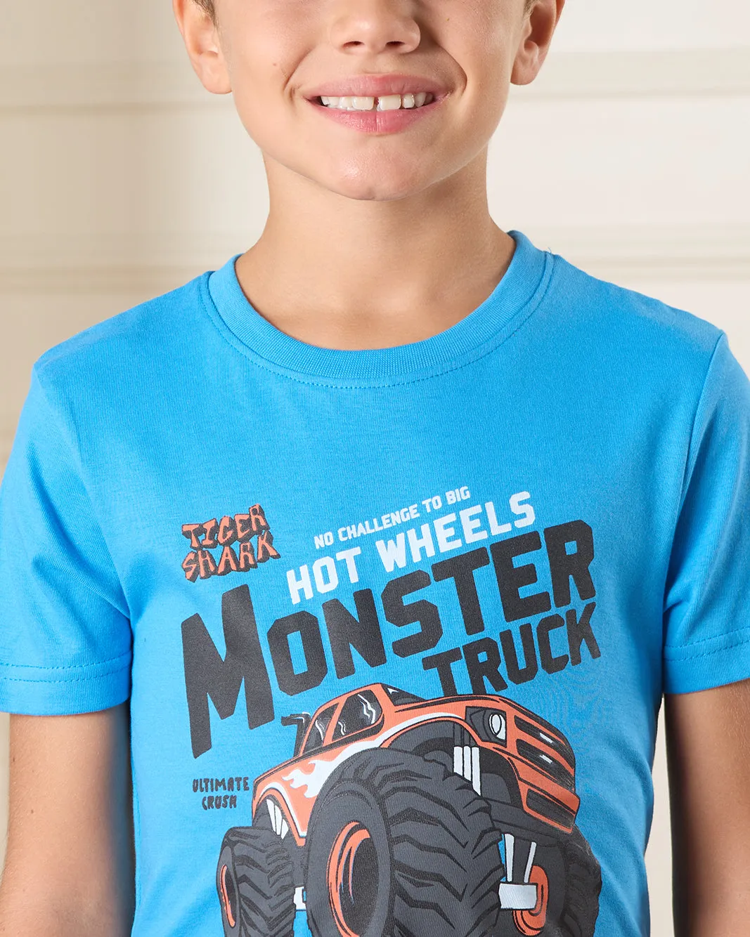 Boys Blue Monster Truck Print T-Shirt sold by Redtag product image thumbnail 4