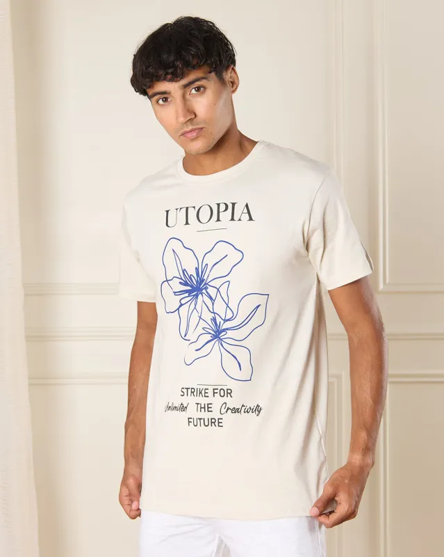 Men White Graphic T-Shirt sold by Redtag