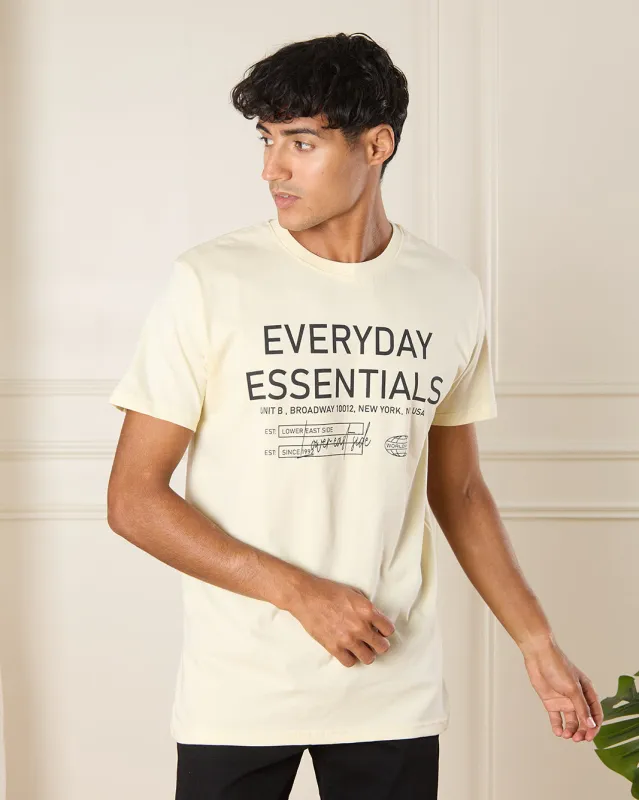 Men Yellow Graphic T-Shirt sold by Redtag