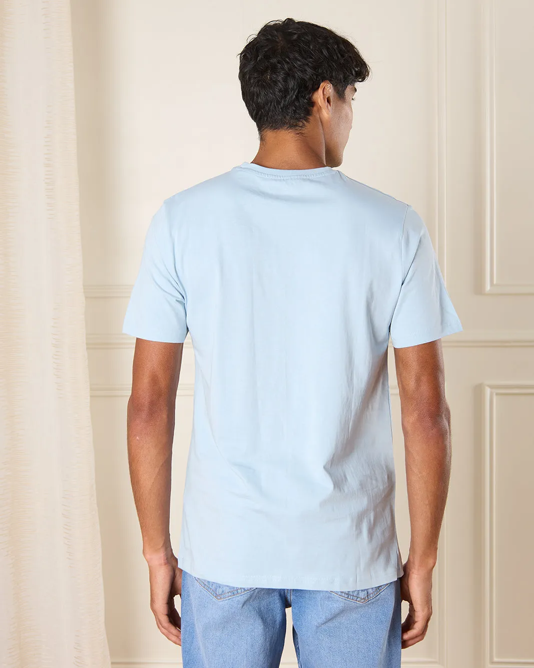 Men Blue Essentials Print T-Shirt sold by Redtag product image thumbnail 3