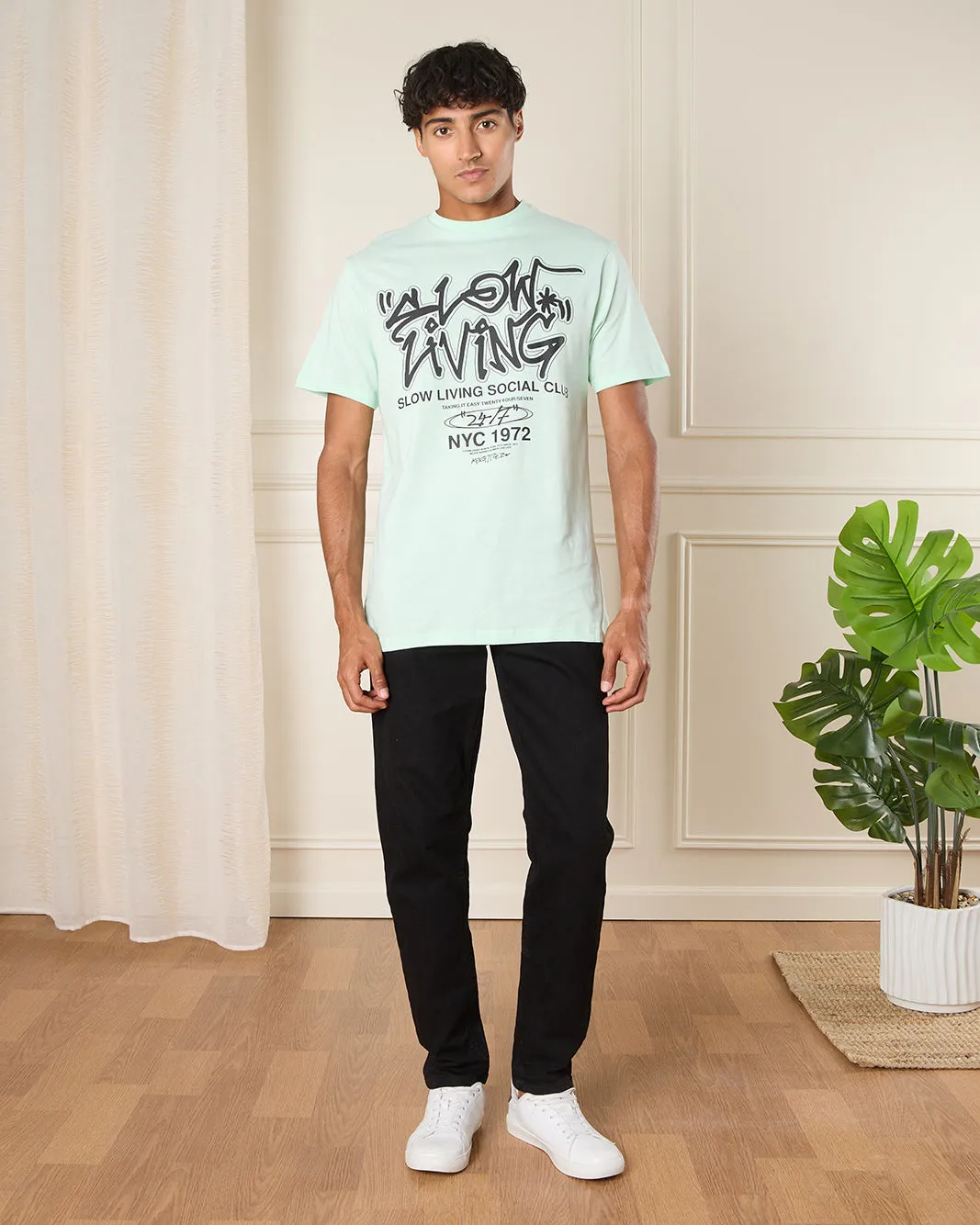 Men Grey Printed T-Shirt sold by Redtag product image thumbnail 2