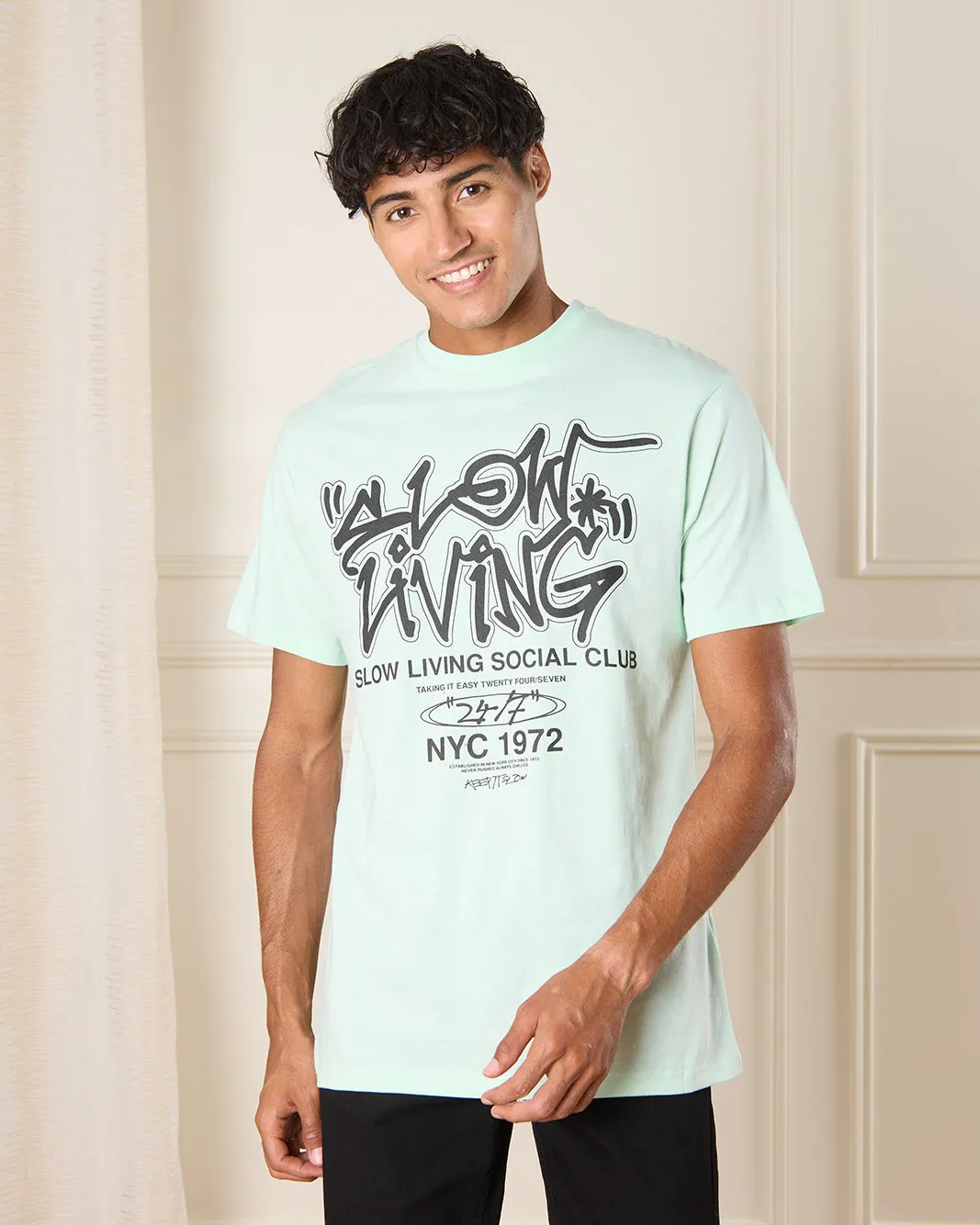 Men Grey Printed T-Shirt sold by Redtag