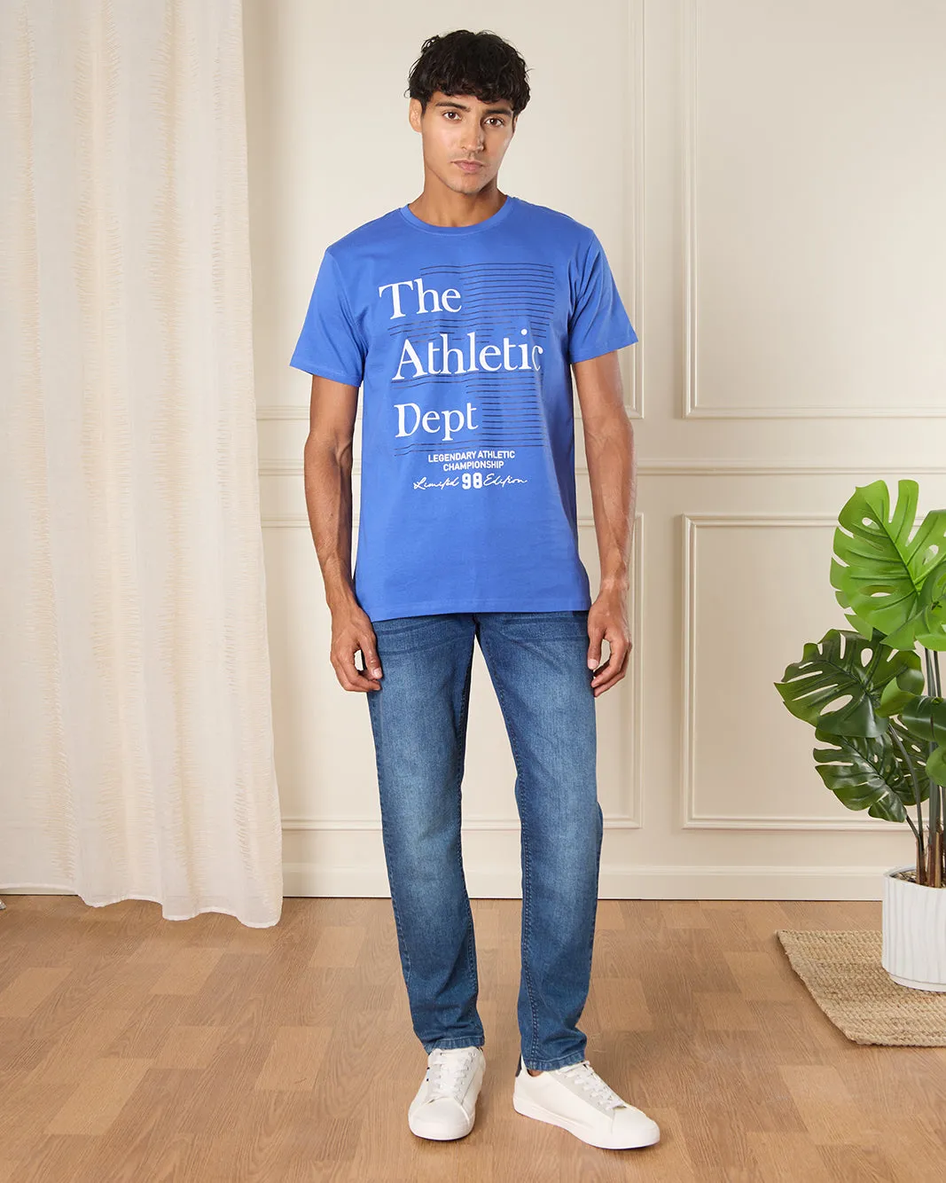Men Blue Athletic Dept Print T-Shirt sold by Redtag product image thumbnail 2