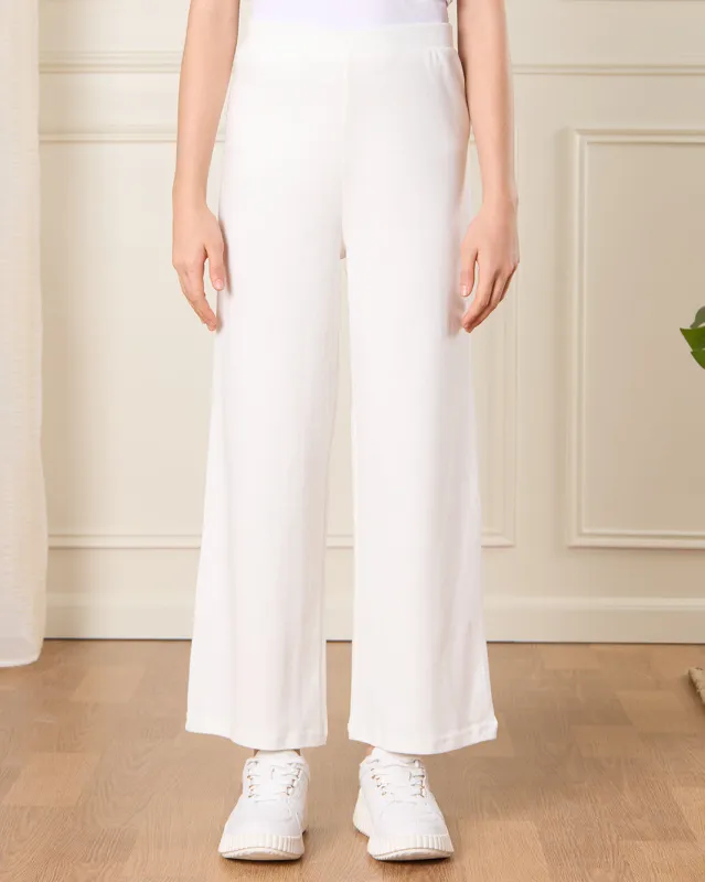Senior Girls White Wide Leg Pants sold by Redtag