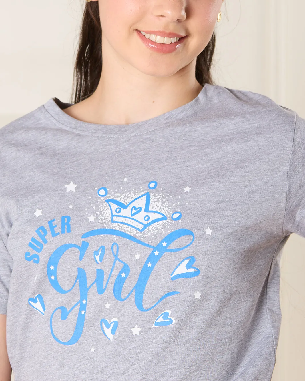 Senior Girls Grey Printed T-Shirt sold by Redtag product image thumbnail 4