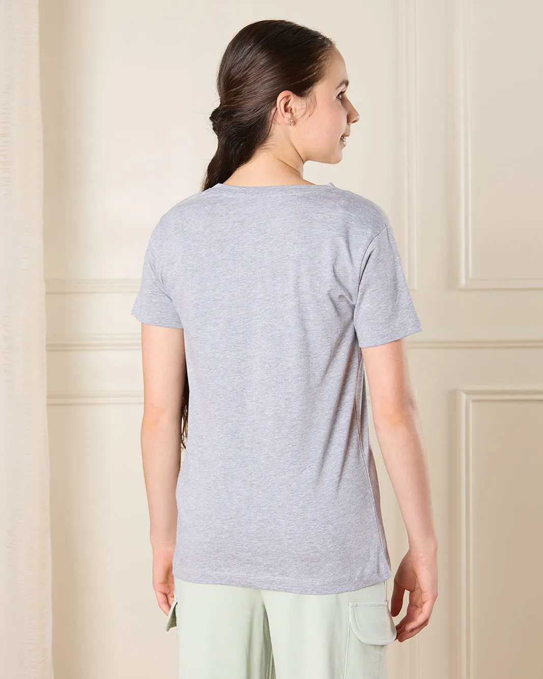 Senior Girls Grey Printed T-Shirt sold by Redtag product image thumbnail 3