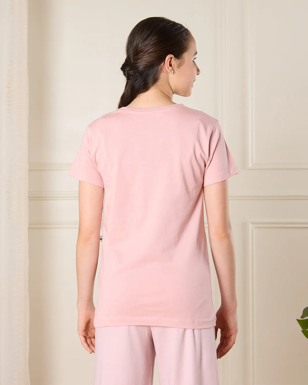 Senior Girls Pink Printed T-Shirt sold by Redtag product image thumbnail 3