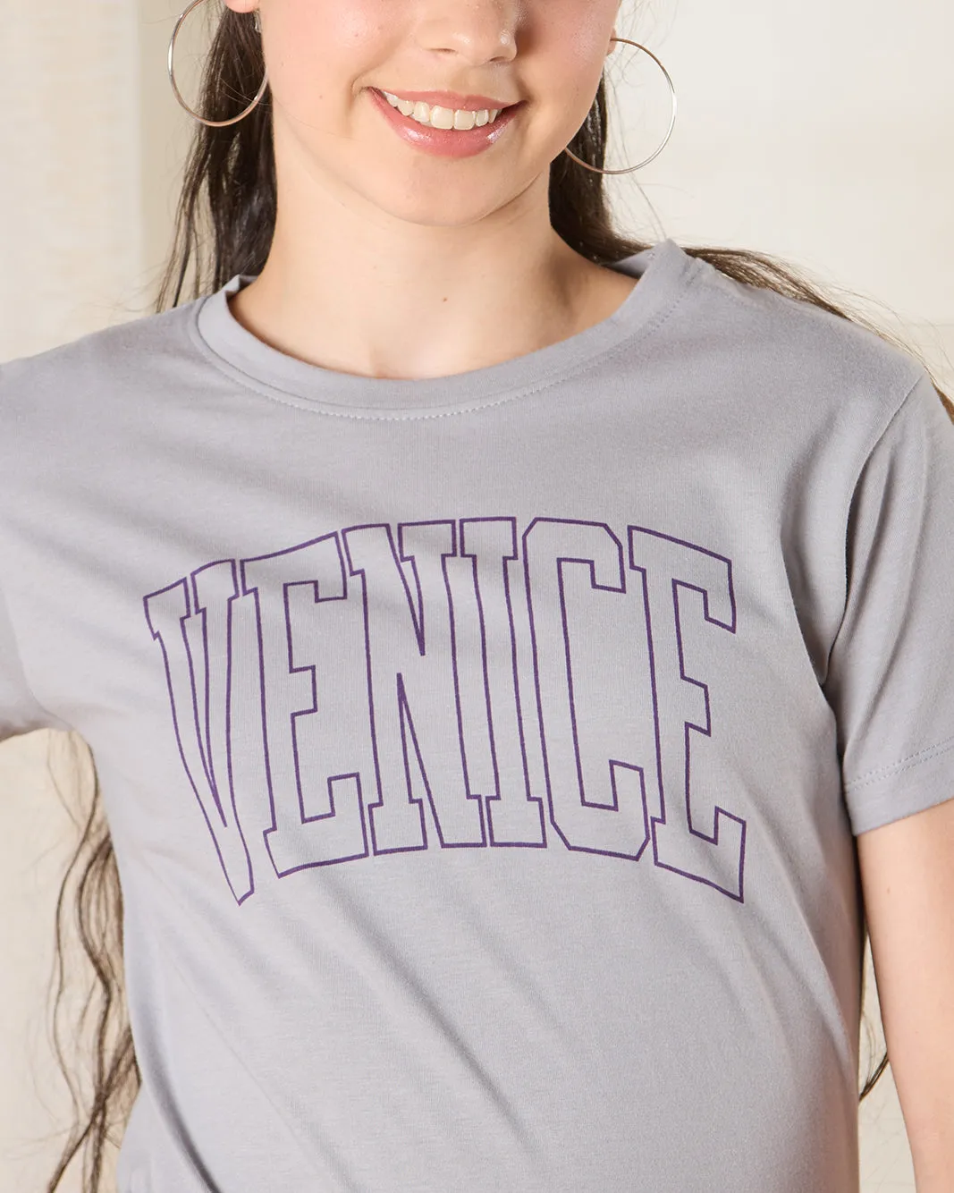 Senior Girls Grey Printed T-Shirt sold by Redtag product image thumbnail 4