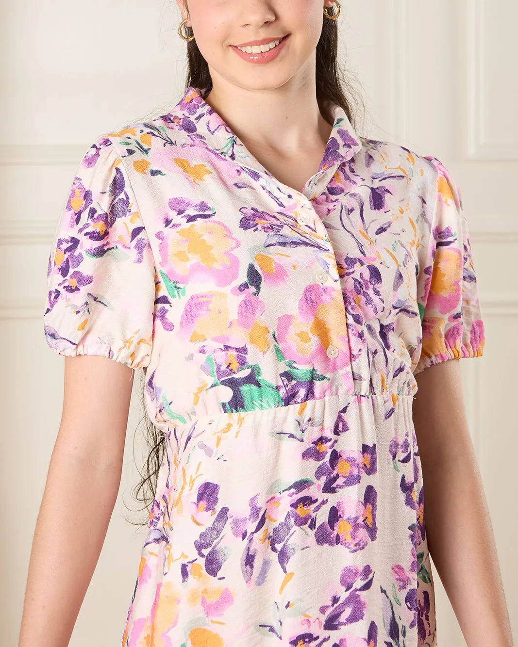 Senior Girls White Printed Casual Dress sold by Redtag product image thumbnail 4