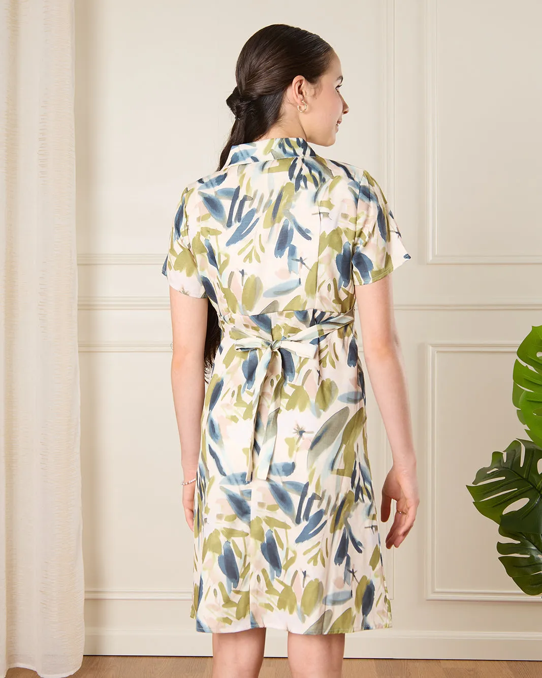 Senior Girls White Printed Casual Dress sold by Redtag product image thumbnail 3