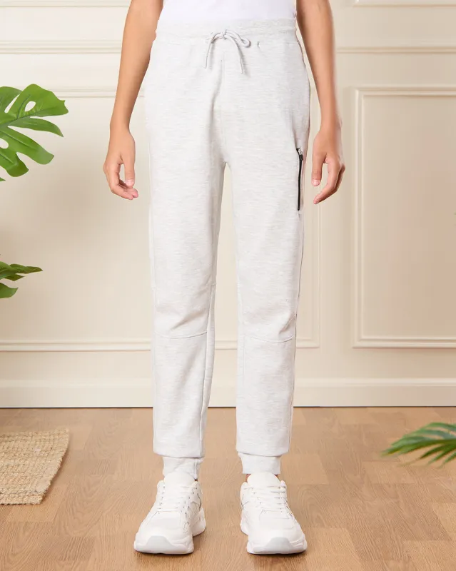 Senior Boys White  Interlock Track Pants sold by Redtag