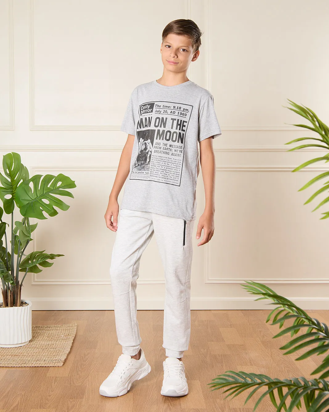 Senior Boys White Interlock Track Pants sold by Redtag product image thumbnail 2