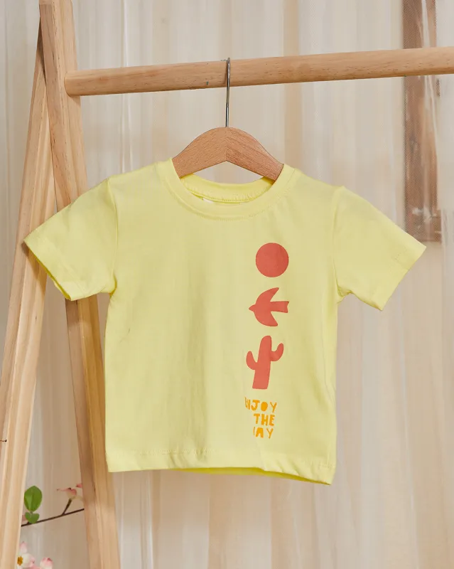 Infant Boys Yellow Printed T-Shirt sold by Redtag