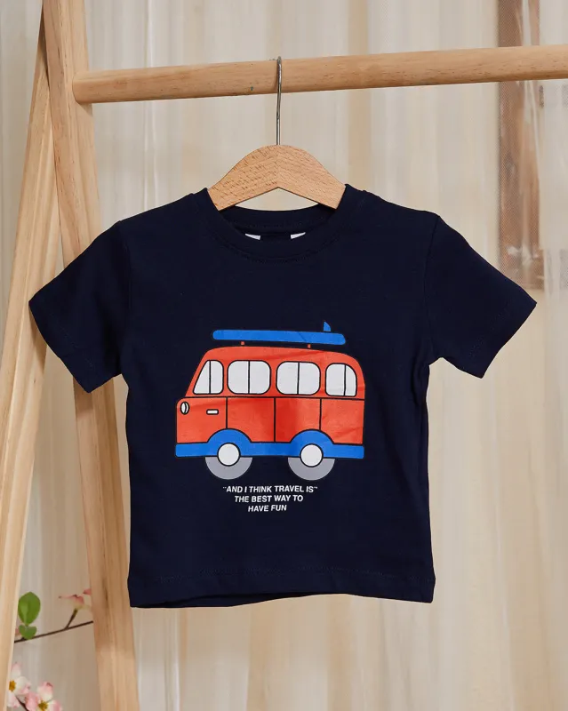 Infant Boys Black Printed T-Shirt sold by Redtag