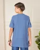 Senior Boys Blue Mandarin Collared T-shirt sold by Redtag
