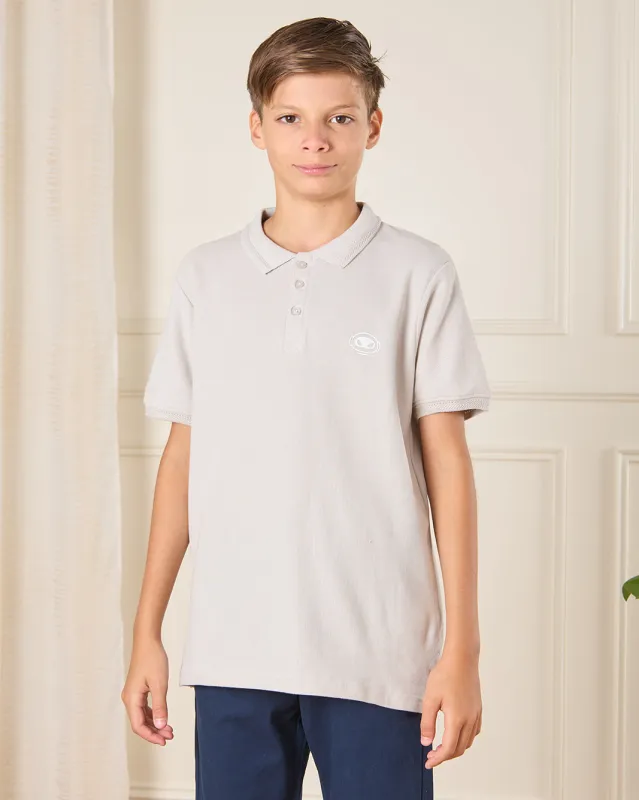 Senior Boys Grey Polo T-Shirt sold by Redtag