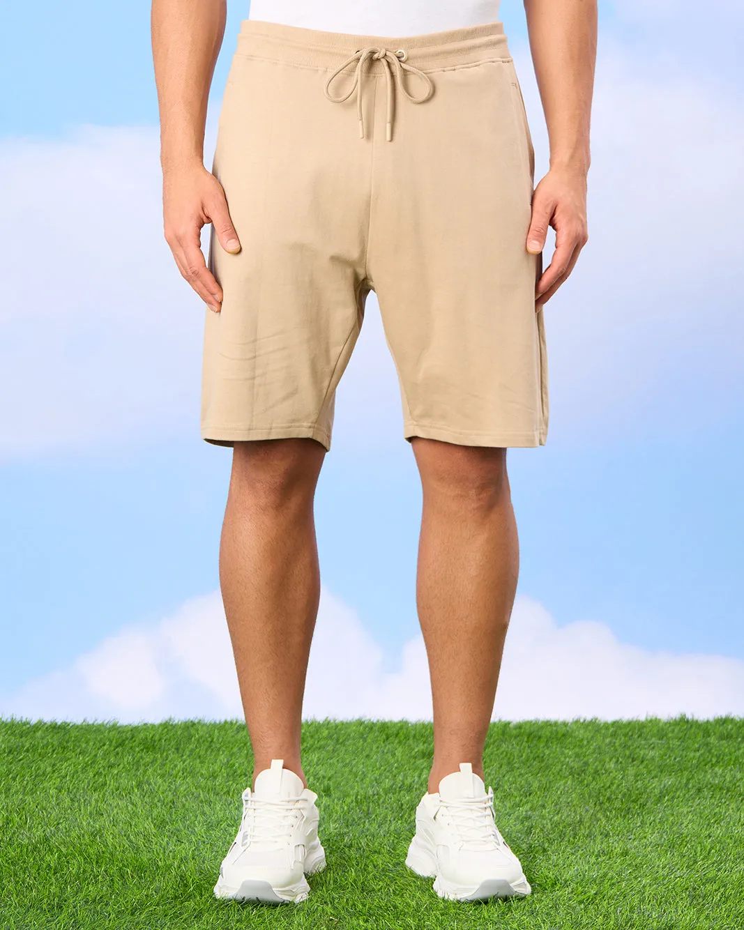 Men Beige Active Shorts sold by Redtag