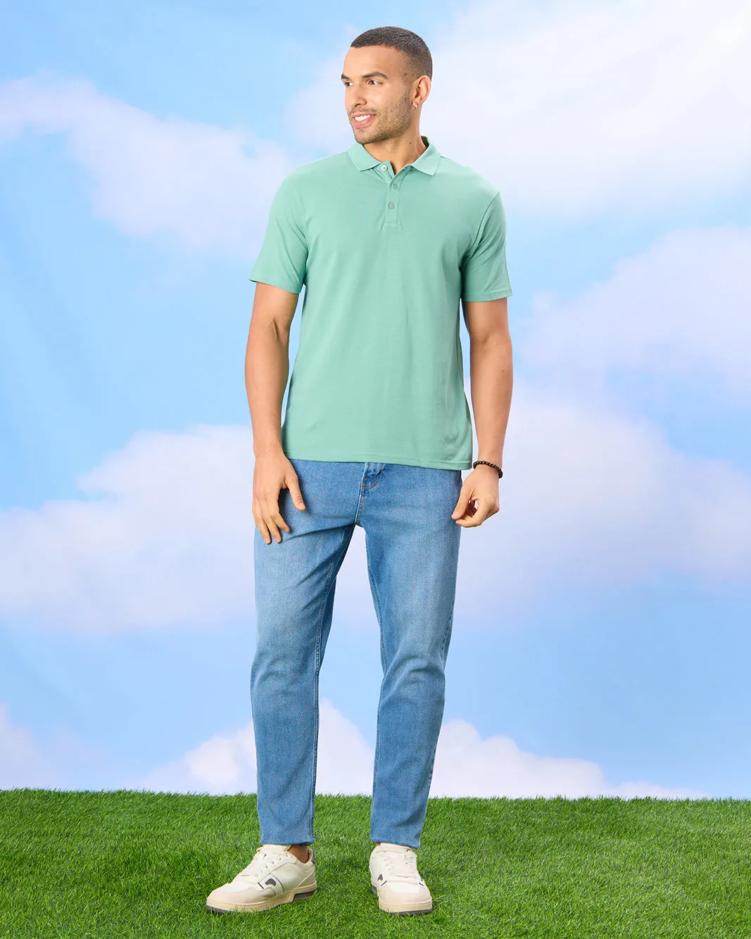 Men Green Basic Polo Shirt sold by Redtag product image thumbnail 2