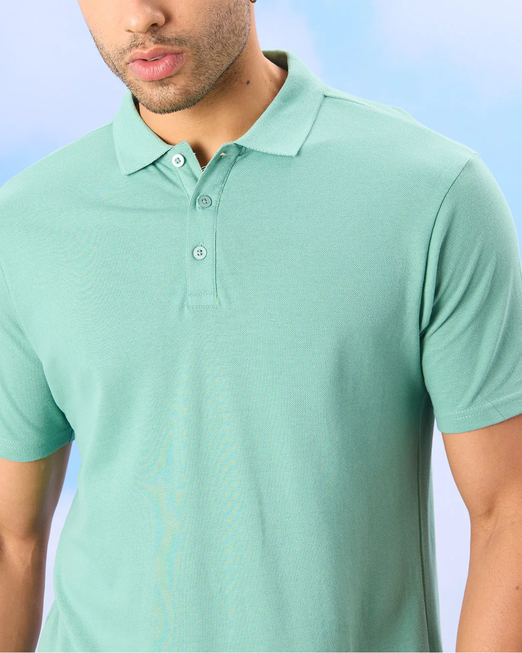 Men Green Basic Polo Shirt sold by Redtag product image thumbnail 4