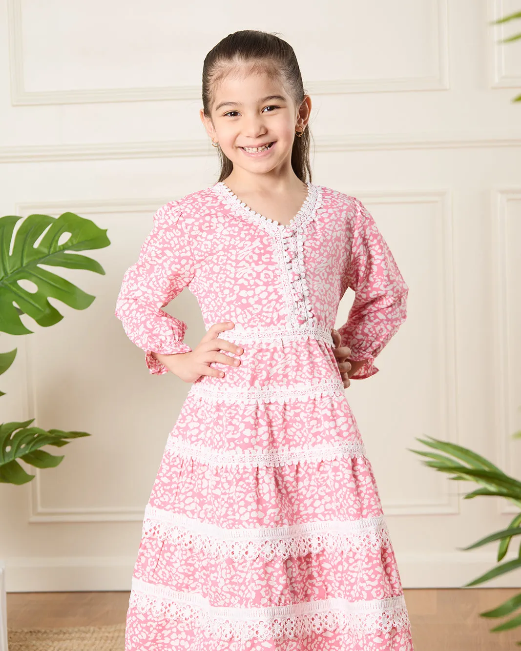Girls Pink Printed Dress sold by Redtag product image thumbnail 2