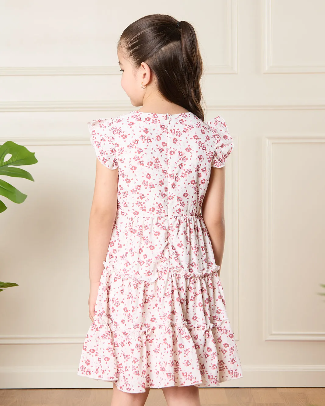 Girls White Floral Print Dress sold by Redtag product image thumbnail 3