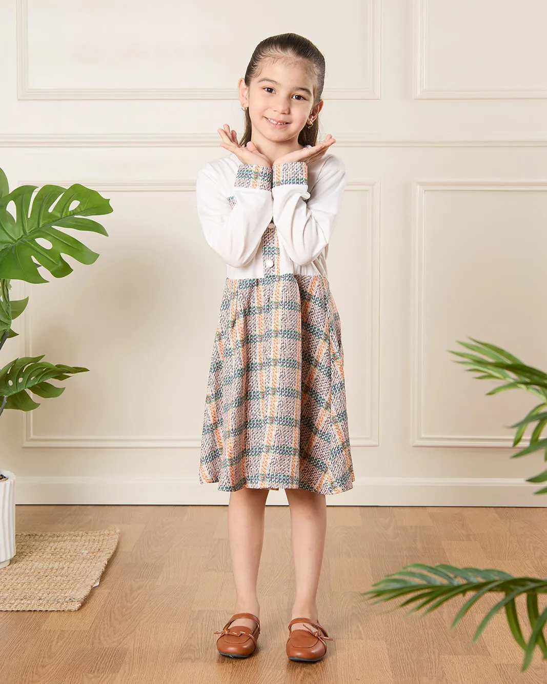 Girls White Printed Dress sold by Redtag product image thumbnail 4