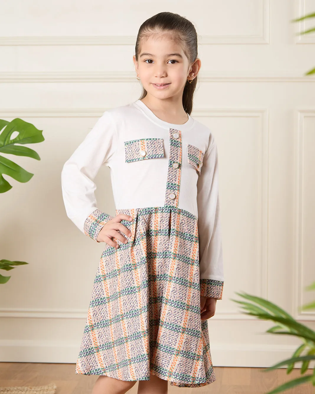 Girls White Printed Dress sold by Redtag product image thumbnail 2