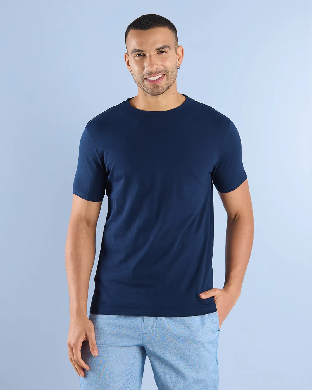Men Navy And Blue Solid Pyjama Set (2 Piece) sold by Redtag product image thumbnail 2