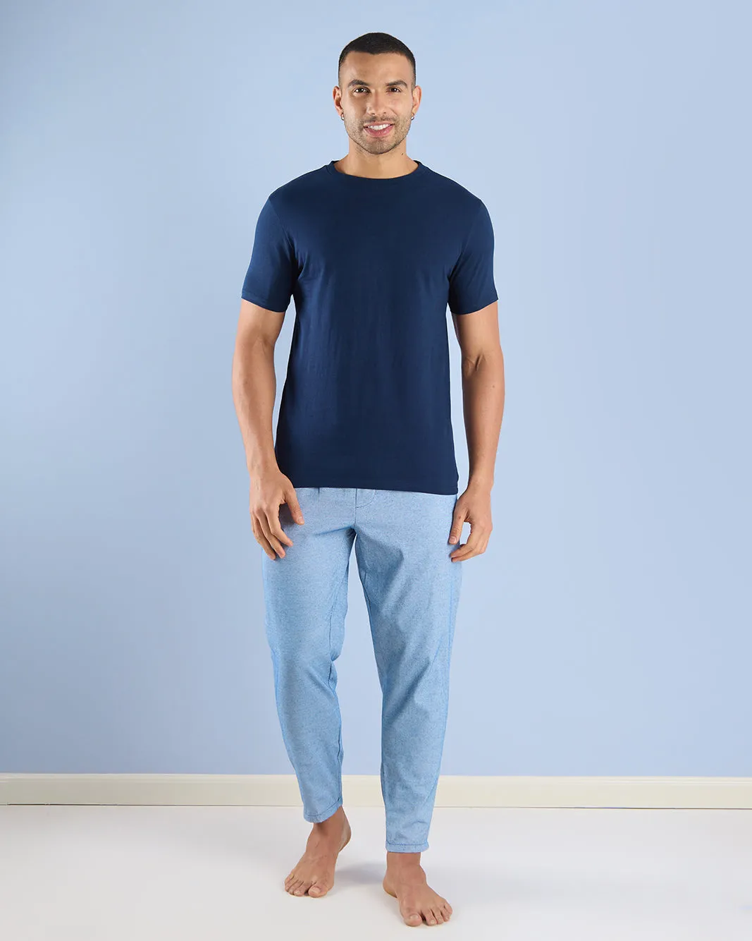 Men Navy And Blue Solid Pyjama Set (2 Piece) sold by Redtag