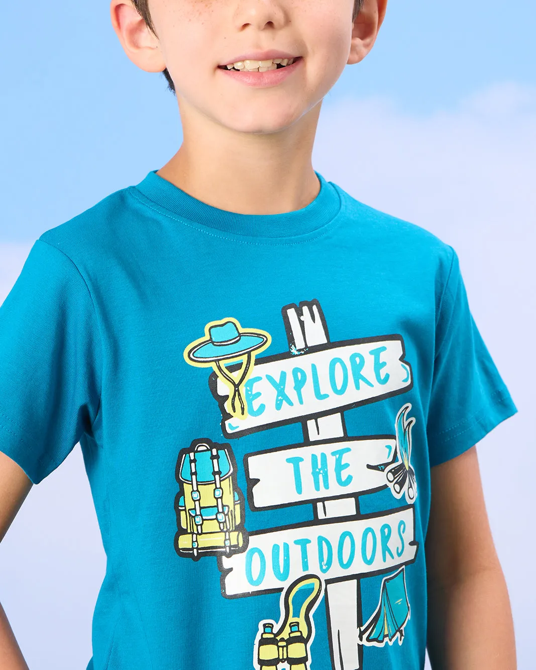 Boys Blue Explore Print T-Shirt sold by Redtag product image thumbnail 4