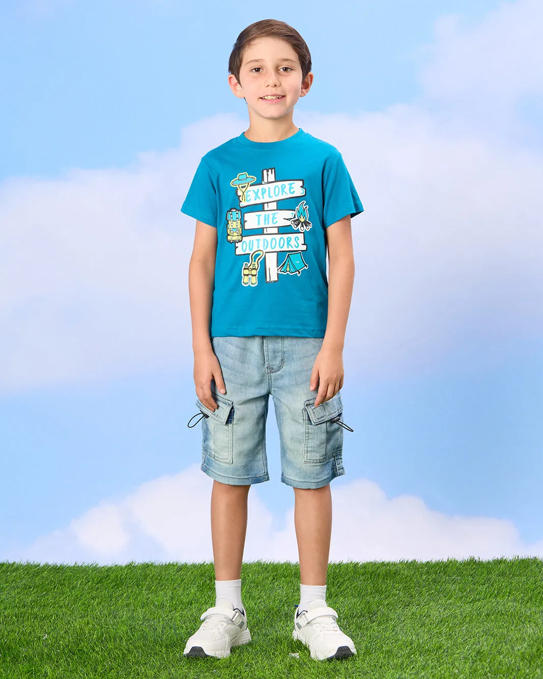 Boys Blue Explore Print T-Shirt sold by Redtag product image thumbnail 2