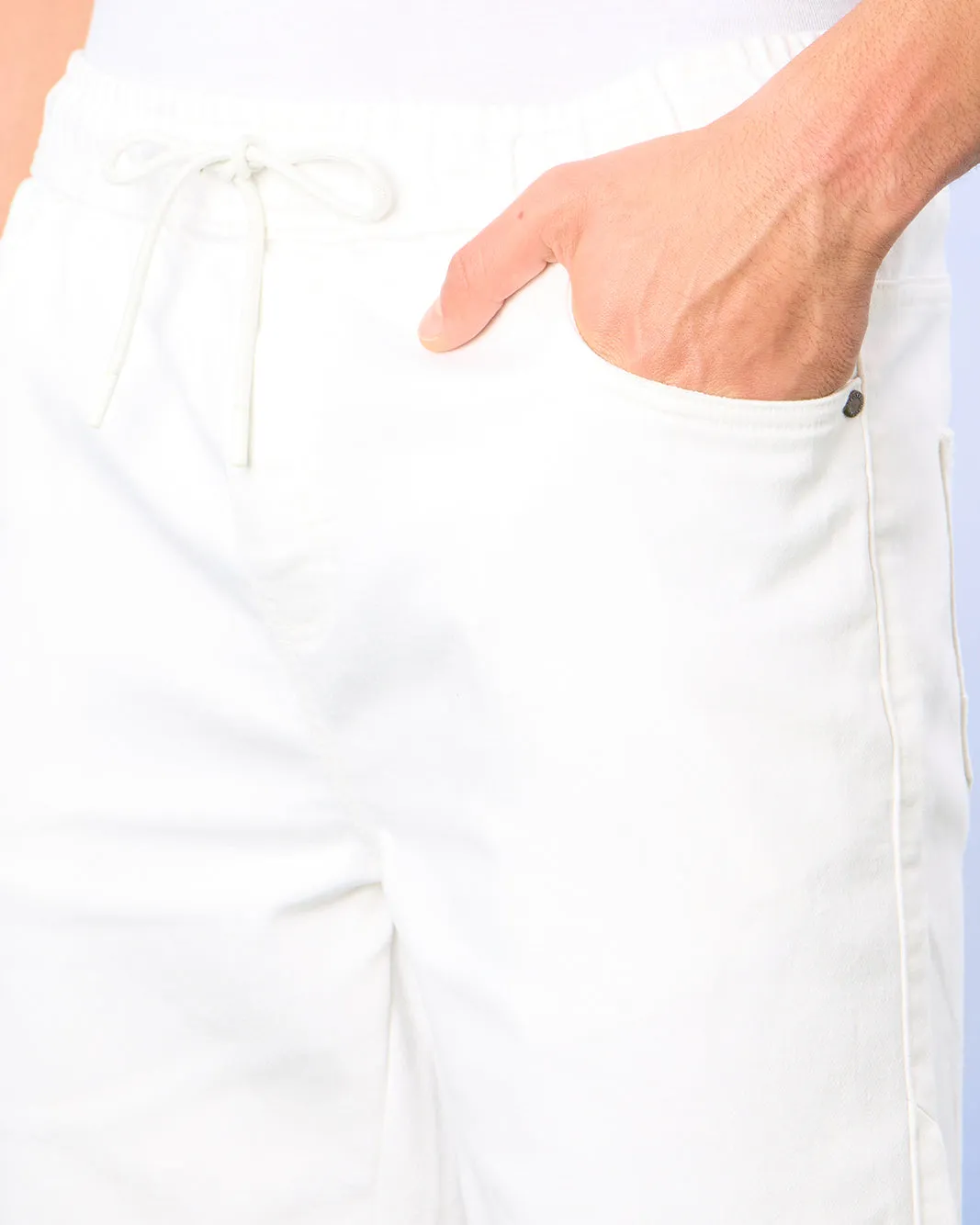 Men White Denim Shorts sold by Redtag product image thumbnail 4