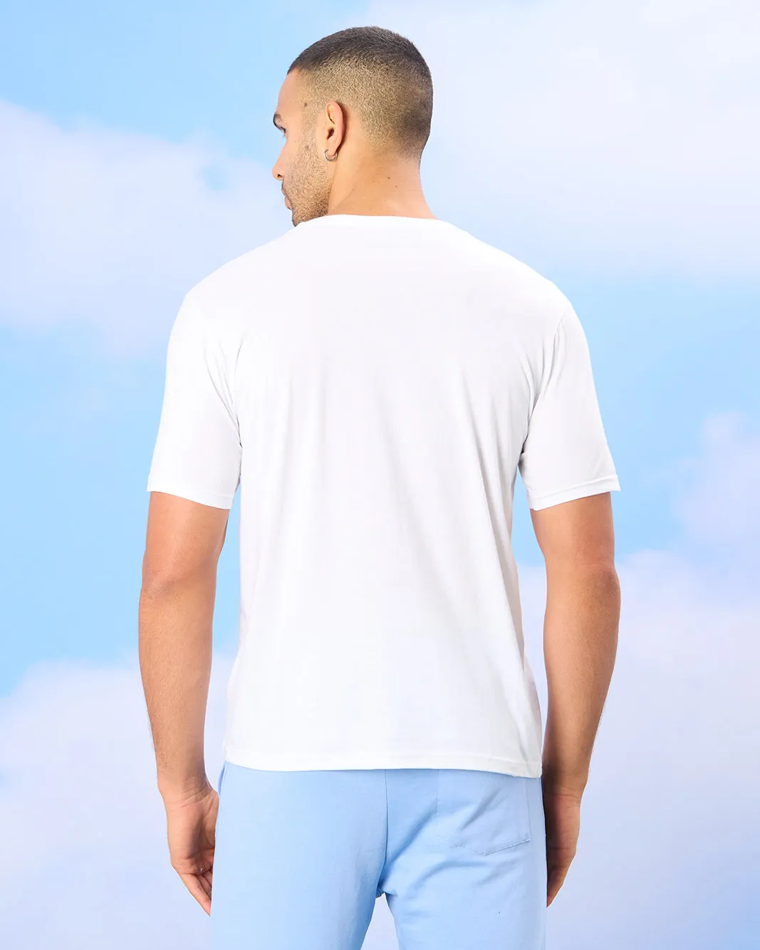 Men White Basic Solid T-Shirt sold by Redtag product image thumbnail 3