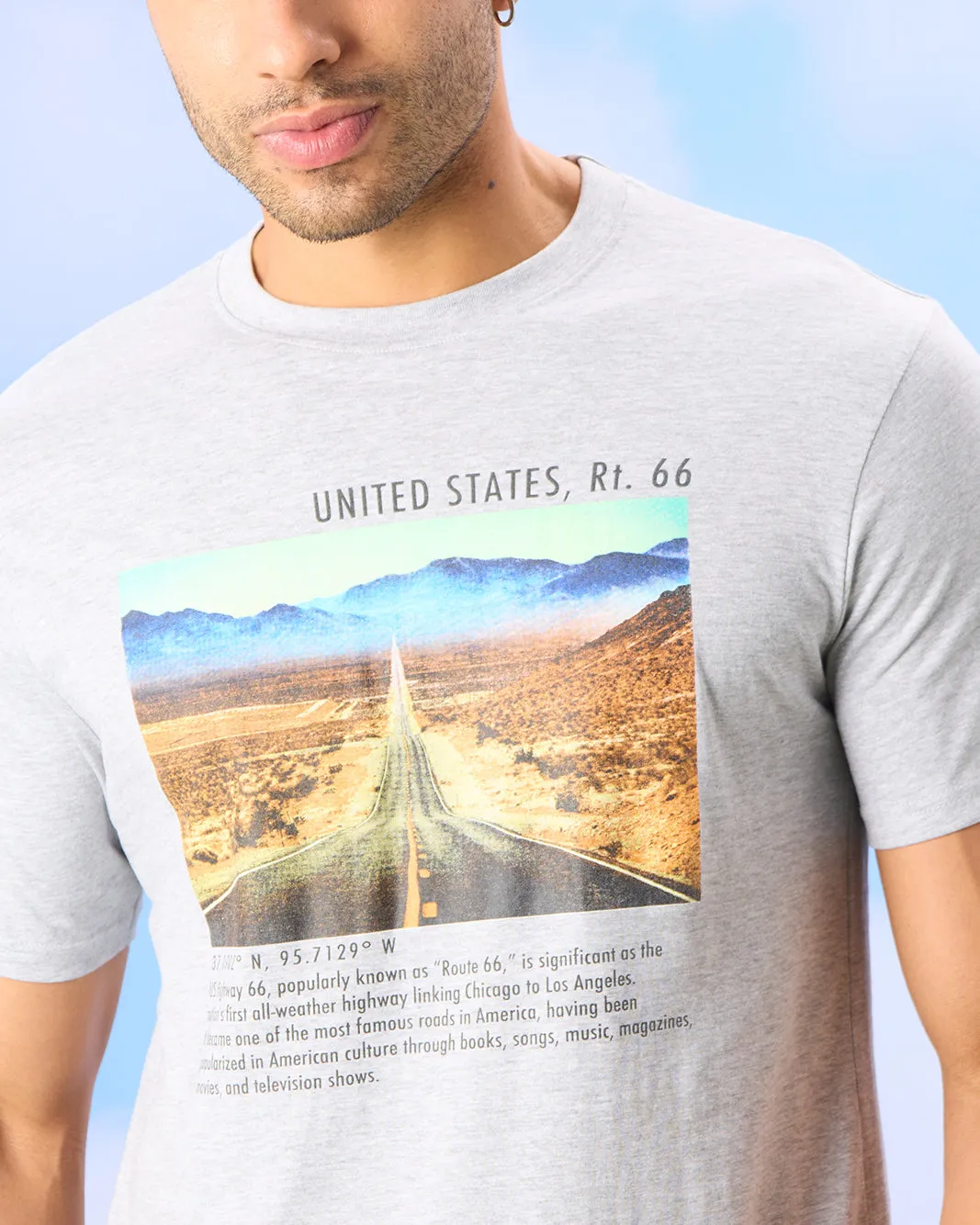 Men Grey Graphic T-Shirt sold by Redtag product image thumbnail 4