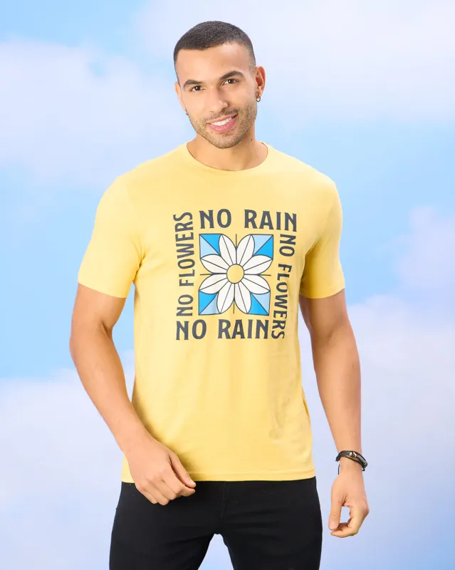 Men Yellow Graphic T-Shirt sold by Redtag