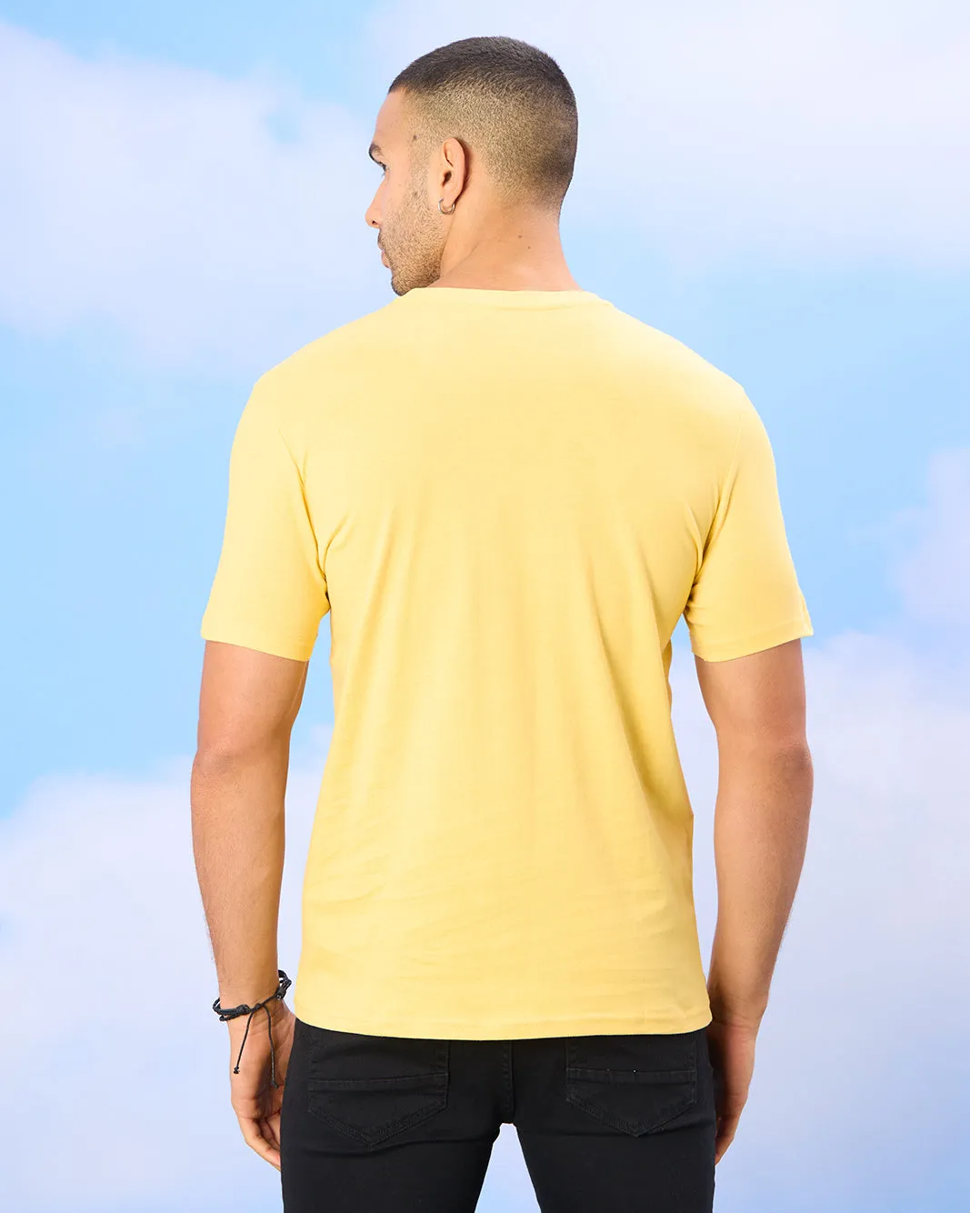 Men Yellow Graphic T-Shirt sold by Redtag product image thumbnail 3