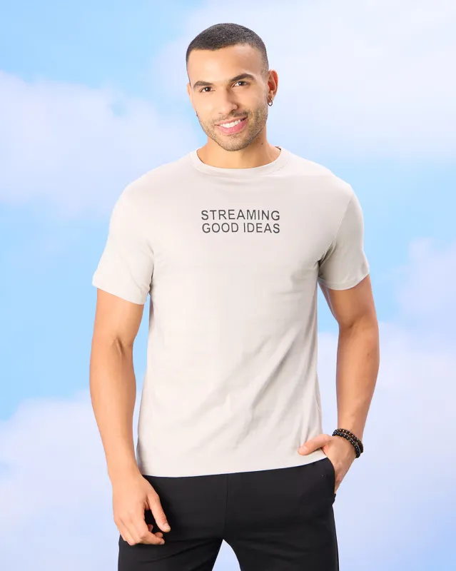 Men Grey Graphic T-Shirt sold by Redtag