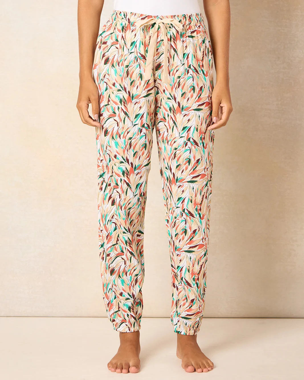 Women Beige Printed Basic Pajama Bottom sold by Redtag