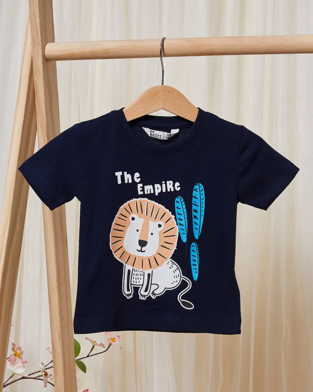 Infant Boys Black Printed T-Shirt sold by Redtag