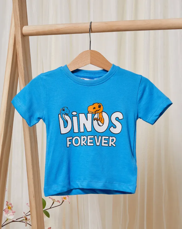 Infant Boys Blue Printed T-Shirt sold by Redtag