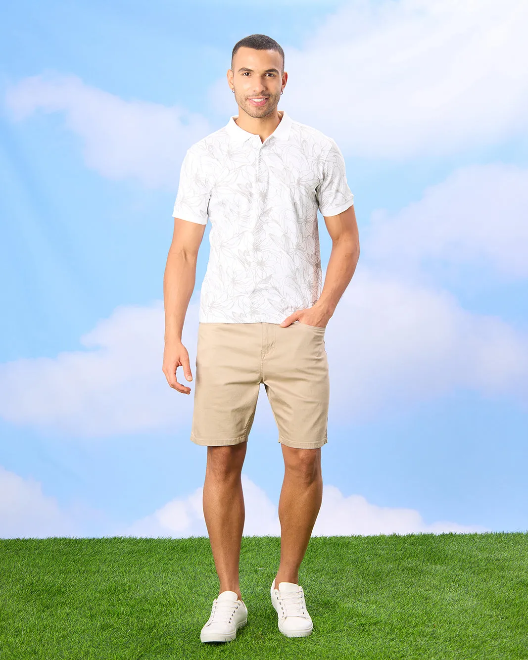 Men White Printed Polo Shirt sold by Redtag product image thumbnail 2