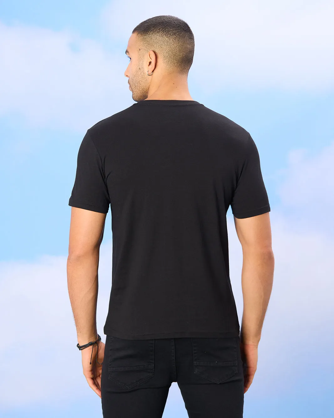 Men Black Rucker Park Print T-Shirt sold by Redtag product image thumbnail 3